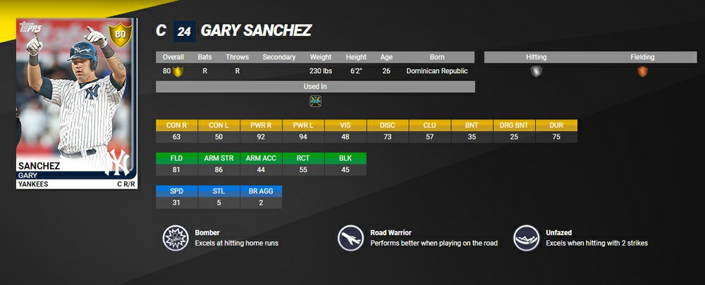 MLB The Show 19 Player - Gary Sanchez