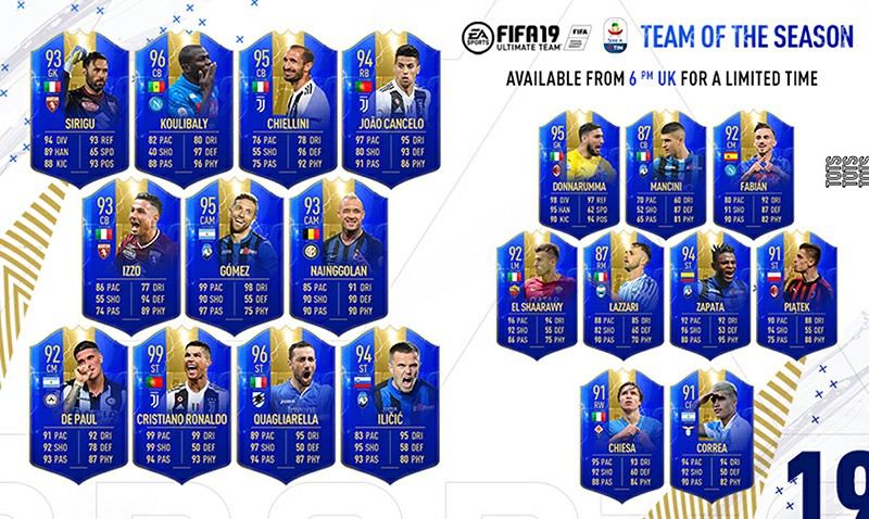 FIFA 19 Team of the Season Serie A