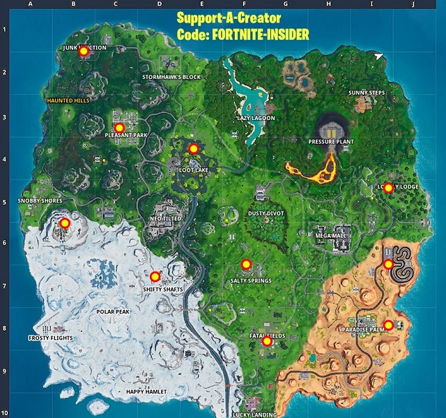 Fortnite 2nd birthday all birthday cake locations