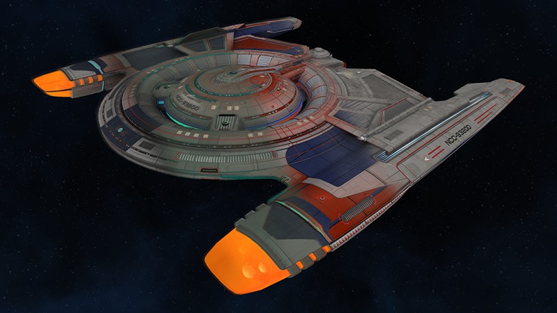 Star Trek Online ship with different shield effects